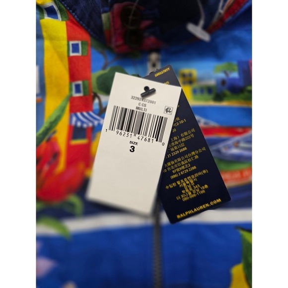 Polo Ralph Lauren Kids Multi Color Tropical Scene Zip Up Jacket Size 3T - Picture 5 of 7